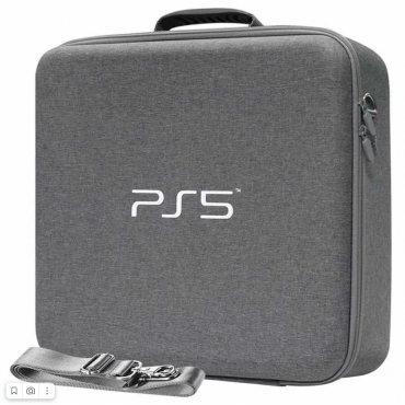 Сумка для консоли и геймпадов жесткая PS5 серая